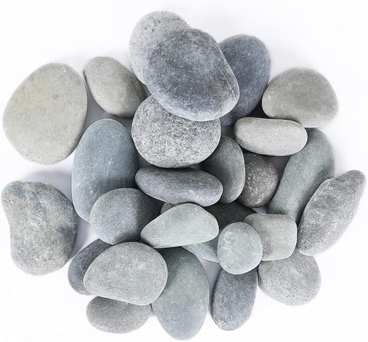Stones Pebbles River Rocks, 100 Natural Hand-Picked Premium Decorative Pebbles, Ideal for Garden Landscaping, Home Decor, Aquariums, Painting, Crafting and Gifts, Green