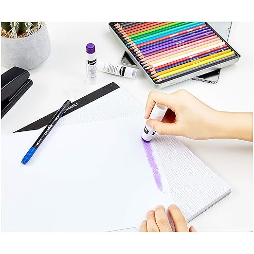 Basics Purple Washable School Glue Sticks, Dries Clear, Non-Toxic, 0.24-oz Stick, 60-Pack