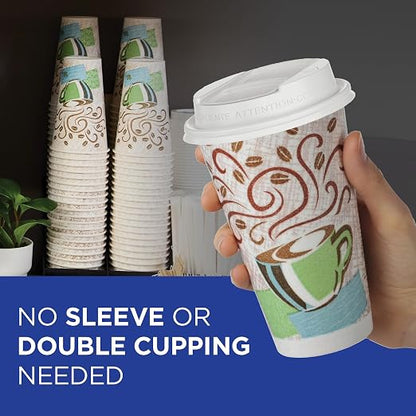 Dixie PerfecTouch 10 oz Paper Coffee Cups By GP PRO, Coffee Haze Design, 500 Count (25 Disposable Cups Per Sleeve, 20 Sleeves Per Case), 5310DX