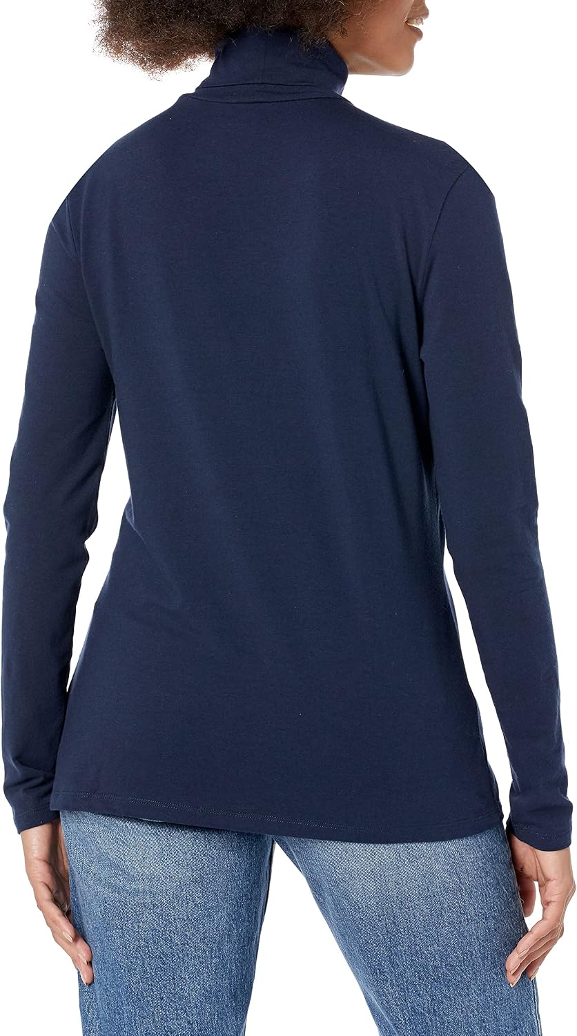 Essentials Women's Long-Sleeve Turtleneck Stretch Fleece (Available in Plus Size)