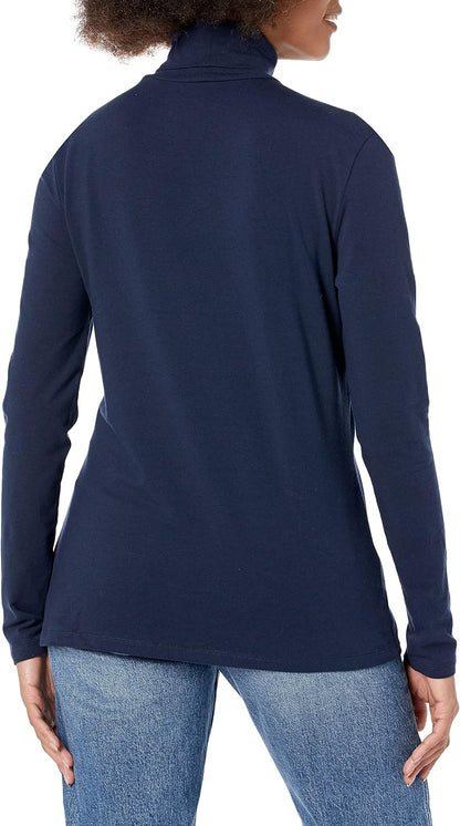 Essentials Women's Long-Sleeve Turtleneck Stretch Fleece (Available in Plus Size)