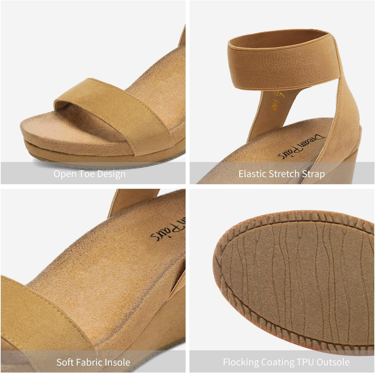 DREAM PAIRS Women's Nini Ankle Strap Platform Wedge Sandals