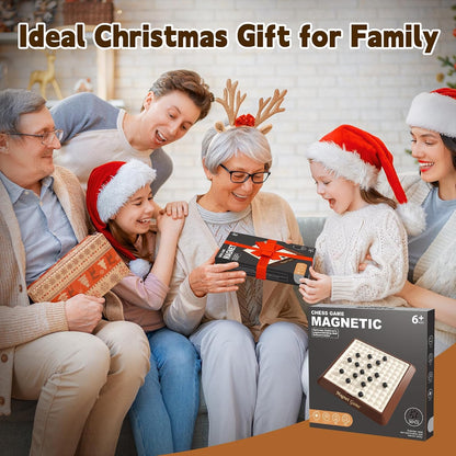 2 IN 1 Classic Game This magnetic chess set with a storage board is perfect for family game nights or on-the-go. simple rules make it easy for all ages to enjoy.