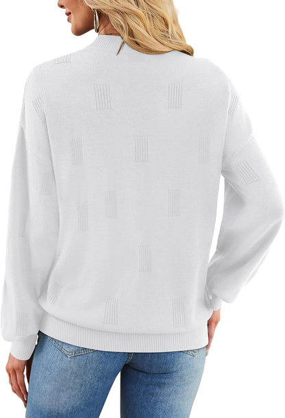 XIEERDUO Womens Sweaters Pullover Knit Sweater Turtleneck Long Sleeve Shirts Fall Fashion