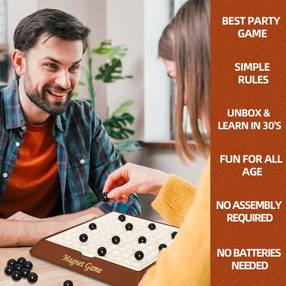 2 IN 1 Classic Game This magnetic chess set with a storage board is perfect for family game nights or on-the-go. simple rules make it easy for all ages to enjoy.