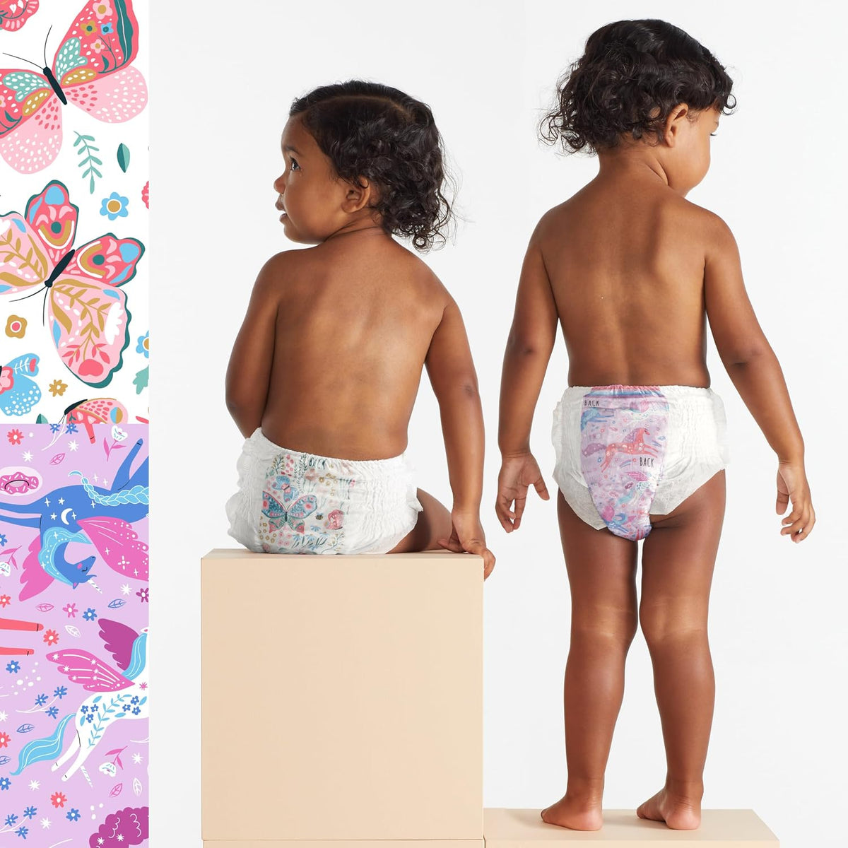 The Honest Company Clean Conscious Training Pants for Sensitive Skin, Hypoallergenic, Fragrance-Free, Magical Moments Butterfly Kisses, Size 4T/5T (38 lbs), 32 Count