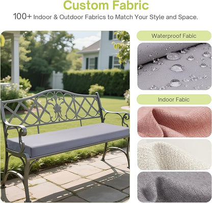 Custom Size Bench Cushion,Custom Bench Cushion for IndoorOutdoor Furniture,Durable Outdoor Waterproof Seat Cushions,Comfortable and Highly Resilient Patio Furniture Cushion