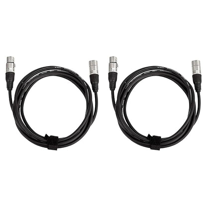 Amazon Basics 2-Pack XLR Microphone Cable for Speaker or PA System, All Copper Conductors, 6MM PVC Jacket, 10 Foot (Black)