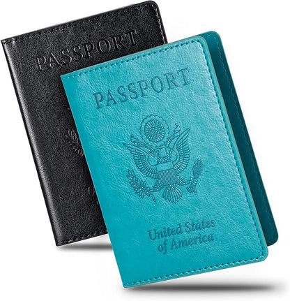 Honmein 1 Pcs Passport holders?Ultra Slim passport wallet?PU Leather Passport Cover Case for Women and Men ( blue)