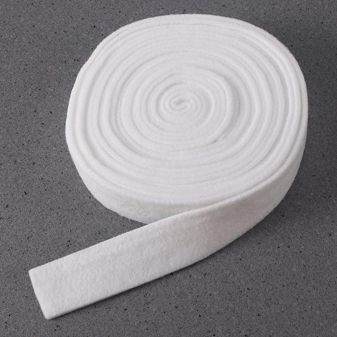 LUOEM Wool Felt Ribbon for DIY Crafts Christmas Tree Ribbon White 3cm x 500cm