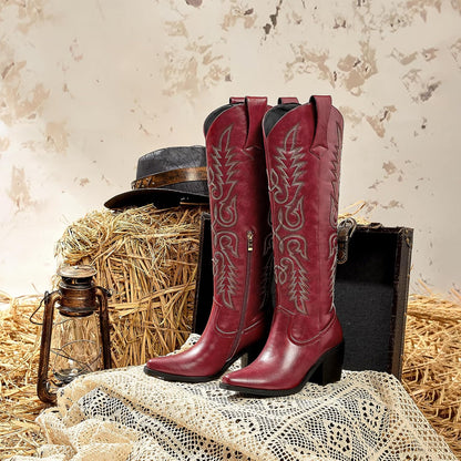 Wetkiss Women's Pointed Toe Cowboy Boots