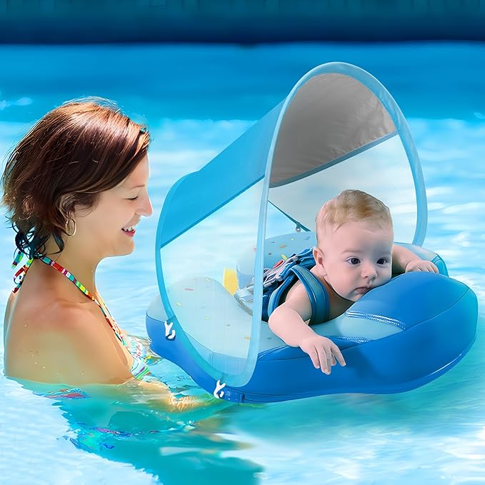Adnee 2 Pack Baby Swim Float Removable Canopy-Sun Protection Canopy for Baby-UPF50 Proof Canopy-Sunscreen Coating,Compatible for Mambobaby Floats