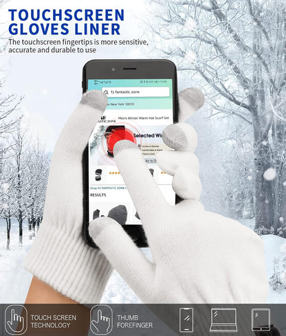 FZ FANTASTIC ZONE Women's Winter Touchscreen Wool Magic Gloves Warm Knit Fleece Lined for Women