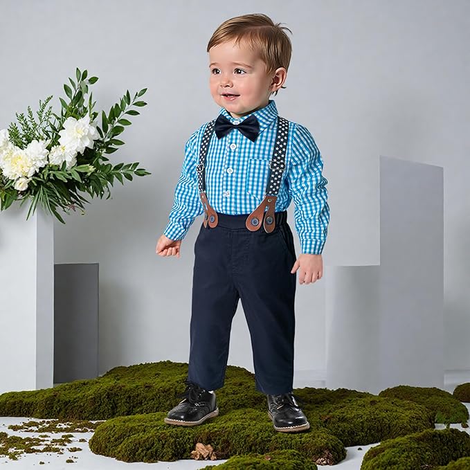 Yilaku Toddler Boy Dress Clothes Boy’s Formal Suit with Vest+Shirt+Pants Sets Kids Gentleman Outfits 2-7 Years