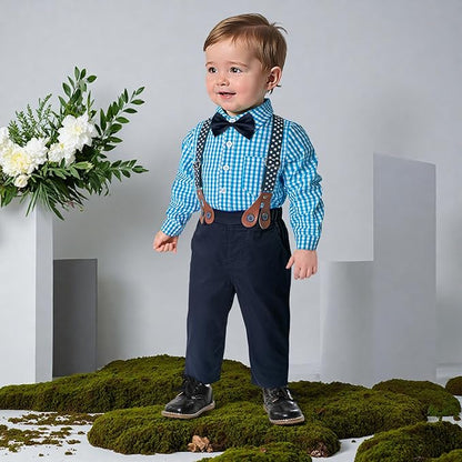 Yilaku Toddler Boy Dress Clothes Boy’s Formal Suit with Vest+Shirt+Pants Sets Kids Gentleman Outfits 2-7 Years