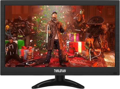 13.3 inch Small PC Monitor 1366x768 Mini LED Monitor with HDMI VGA AV BNC USB Intput, for Fire Stick Computer Xbox Ras pi, Built-in Speaker (Model: HD-133)