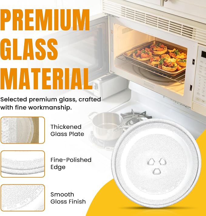 Small 9.6'' / 24.5cm Microwave Glass Plate Replacement, Small Microwave Glass Turntable Plate for Small Microwaves - BY AMI PARTS