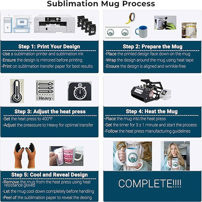 Sublimation Mugs 11 Oz, Light Blue Inner  Handle - Premium Coffee Cups for Heat Press Projects - Versatile Coffee Mug Design Ideal for Personalized Creations, 1 Piece Set
