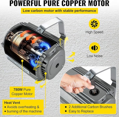 VEVOR Flex Shaft Grinder 780W Rotary Tool 500-23000RPM Rotary Carver with 14" 3-Jaw Chuck  Stepless Speed Foot Pedal Hanging Grinding Machine 131PCS Accessories for Jewelry Polishing Grinding DIY