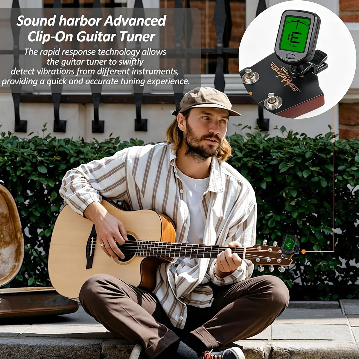 Guitar Tuner Clip On Ukulele Tuner 1 Pack for Guitar Bass Ukulele Violin banjo Tuner