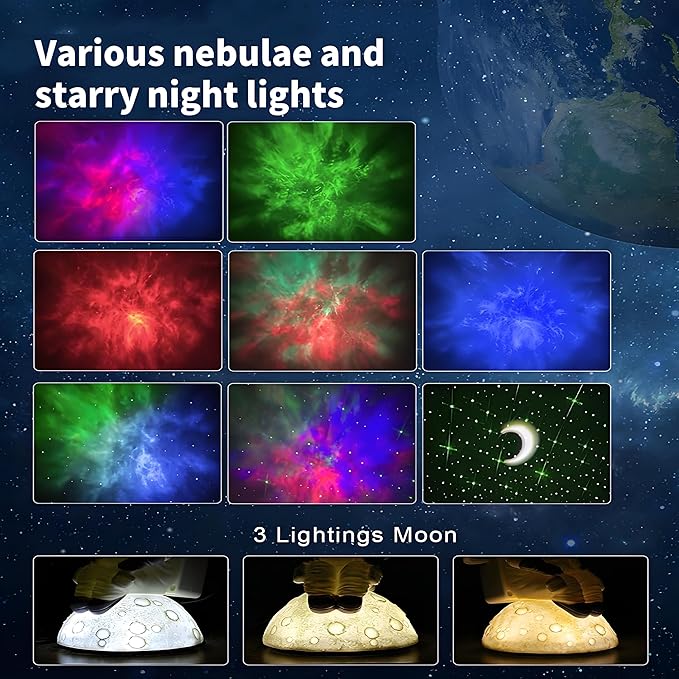 Lancoon Astronaut Star Projector Lamp with Wireless Music Galaxy Projection Light for Kids Bedroom Decor Remote Control Night Light Gift for Boy Girl Christmas Birthday