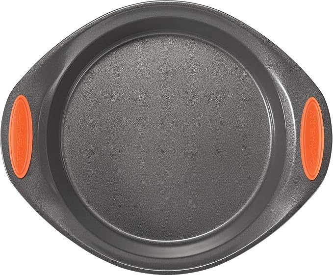 Rachael Ray Yum -o! Nonstick Bakeware Baking Pan With Grips / Nonstick Cake Pan With Grips, Round - 9 Inch, Gray