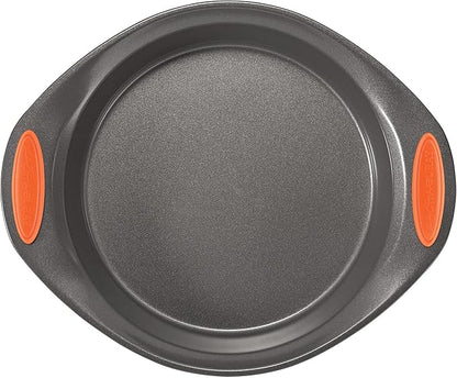 Rachael Ray Yum -o! Nonstick Bakeware Baking Pan With Grips / Nonstick Cake Pan With Grips, Round - 9 Inch, Gray