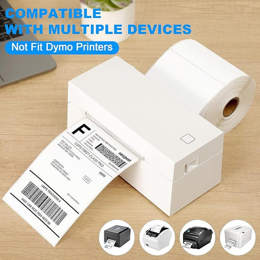 MaxGear 4" x 6" Direct Thermal Labels, 1000 Pcs/4 Rolls, Perforated White Shipping & Mailing Labels, Commercial Grade with Permanent Adhesive, Compatible with Most Thermal Printers