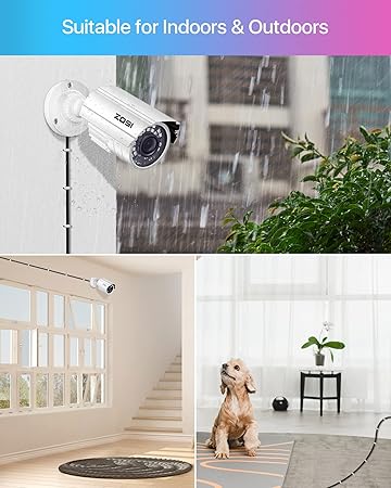 ZOSI 1 Pack 60ft 18m 2-in-1 Video Power Cable, BNC Extension CCTV Surveillance Camera Cables for 960H,720P,960P,1080P Video Security Systems (Included 1X BNC Connectors and 1X RCA Adapters)