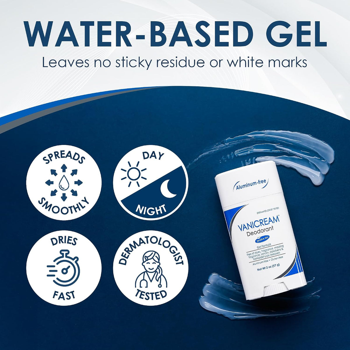 Vanicream Aluminum-Free Gel Deodorant - 2 oz - Unscented Formula for Sensitive Skin