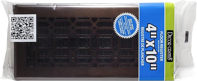 Decor Grates NGH410-RB Floor Register, 4x10 Inches, Rubbed Bronze Finish, 1 Count (Pack of 1)
