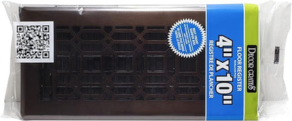 Decor Grates NGH410-RB Floor Register, 4x10 Inches, Rubbed Bronze Finish, 1 Count (Pack of 1)