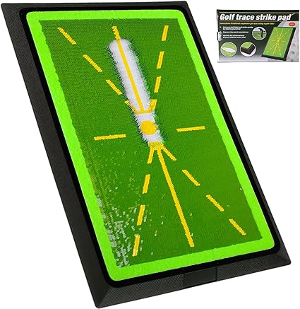Golf Hitting Mat, Golf Swing Mats Practice IndoorOutdoor, Hitting Training Mat with Path Feedback, 17"x12" (Upgraded Version)