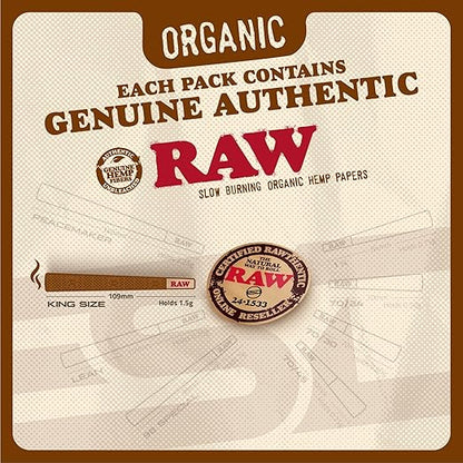RAW Terracota Humidifying Stones - 3 Pack + RAW Organic King Size Pre Rolled Cones 100 Pack
