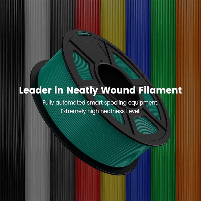 SUNLU PLA 3D Printer Filament PLA Filament 1.75mm, Neatly Wound 3D Printing Filament 1.75mm, Dimensional Accuracy +/- 0.02 mm, Fit Most FDM 3D Printers, 1kg Spool (2.2lbs), Grey