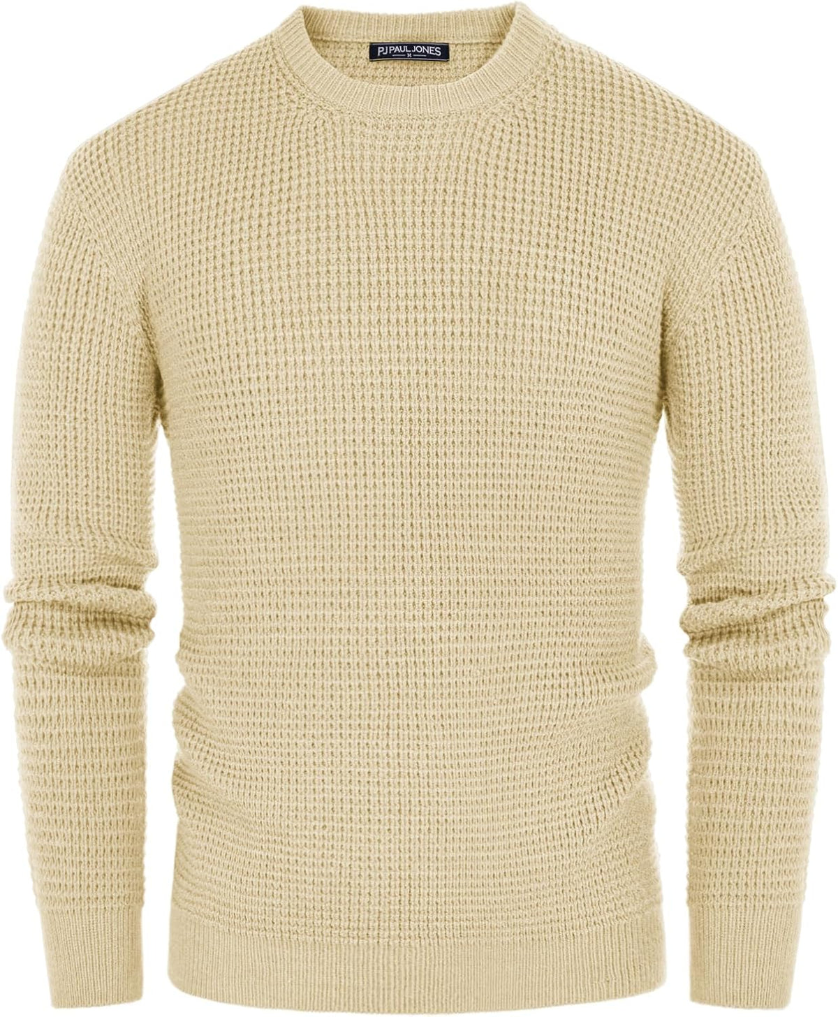 PJ PAUL JONES Mens Pullover Sweater Waffle Textured Long Sleeve Knitted Sweaters