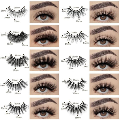 FARRED Wholesale False Lashes 10 Pairs 10 Styles Medium Length Vegan Eyelashes Fluffy Volume Strip Lashes Bulk 10 Portable Boxes Fake Eyelashes Mixed Natural Look 3D Faux Mink Lashes(mix 10pairs)