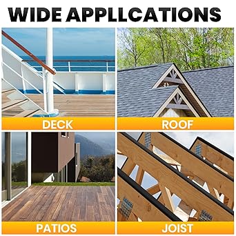 ADHES Deck Joist Tape 2 inch, 2" x 50' Weather Resistance  Waterproof Joist Tape for Decking, Deck Flashing Tape, Butyl Joist Tape, Ideal for Wood Decks Beams Roof, Outdoor Construction Use