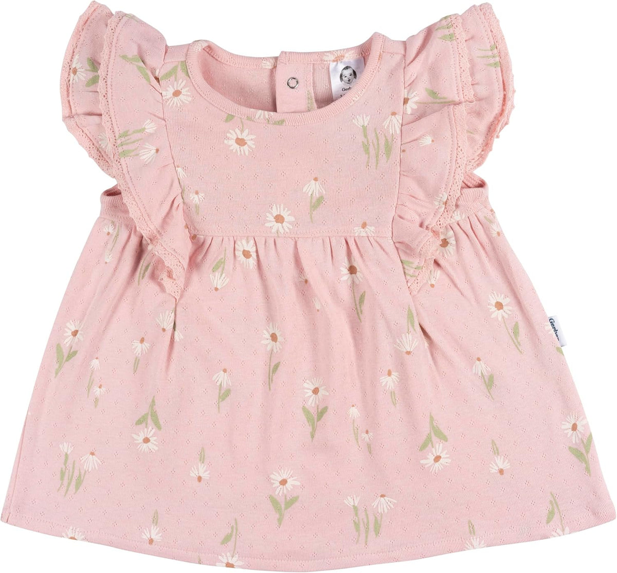 Gerber Baby Girls' Cotton Dress and Diaper Cover Set