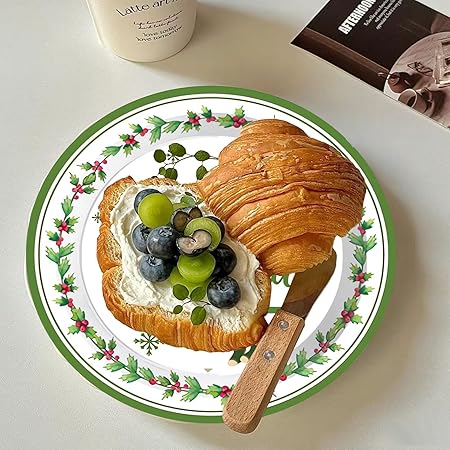 48Pcs Christmas Paper Plates, 7Inch Disposable Christmas Plates, Holiday Xmas Dinner Plates for Christmas Party Supplies  Table Decorations, Christmas Dinnerware Set (7" Christmas tree)