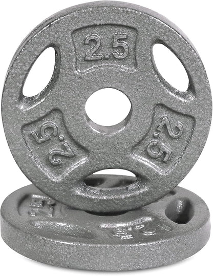 CAP Barbell Cast Iron 1" Gray Standard Grip Plate for Strength Training, Muscle Toning, Weight Loss & Crossfit - Multiple Choices Available (b. 2.5LB X 2)