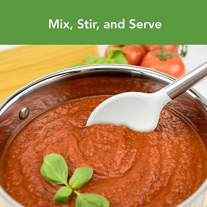 Tovolo Silicone Mixing Spoon With Stainless Steel Handle, Scratch-Resistant  Heat-Resistant Stirring Spoons, Kitchen Utensil Safe for Nonstick Cookware  Cast Iron Skillets