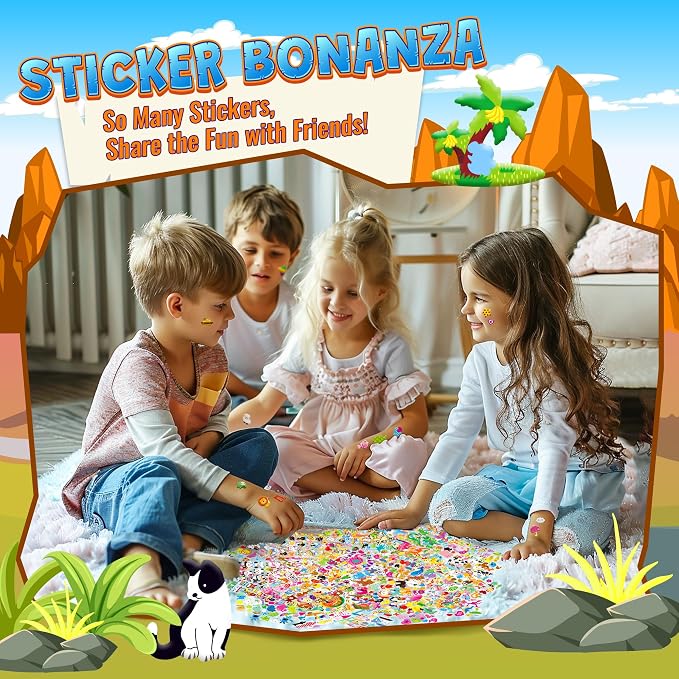 Sinceroduct 3200+ 3D Puffy Stickers for Toddlers Kids Teacher's Reward