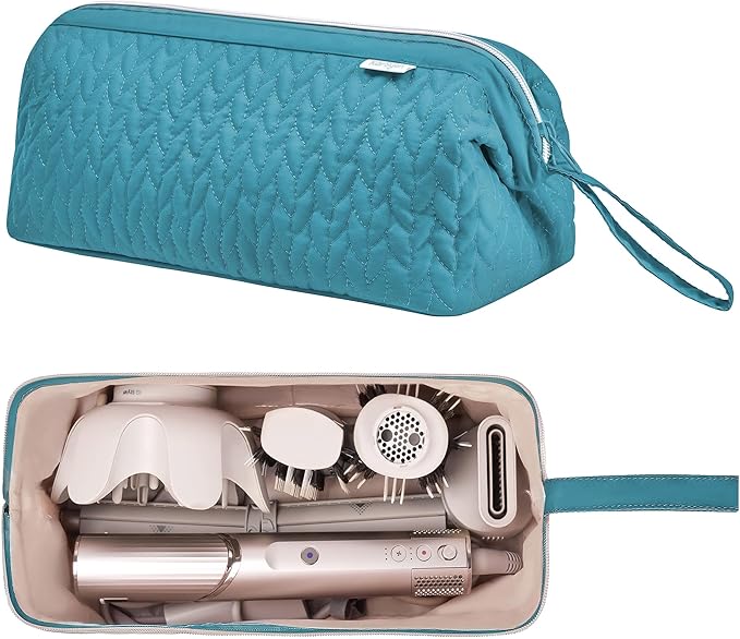 Shark Flex Style Case for Dyson Airwrap Hair Dryer Brush Revlon Hair Tools Travel Bag Carrying Case Flat Curling Iron Organizer (Teal Blue)