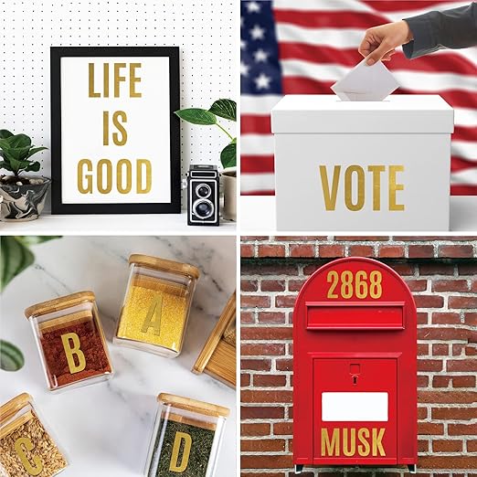 Bemeol 500 Pieces 30 Sheets Large Letter Stickers 2.5 Inch Alphabet Letter Stickers Self Adhesive Letters for Bulletin Board Mailbox Door Classroom Home Decor