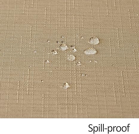 maxmill Round Linen Looking Textured Tablecloth Spill-Proof Wrinkle Free Soft Jacquard Table Cloth for Circular Table Cover, for Dining Room Buffet Banquet Parties Holiday Dinner, 70 Inch Beige