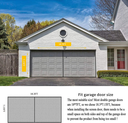 Garage Door Screen for 18x7FT ?2 Car Garage Doors- Reinforced Fiberglass Door Screen,Stronger High Energy Magnets ? Magnetic Screen Door…