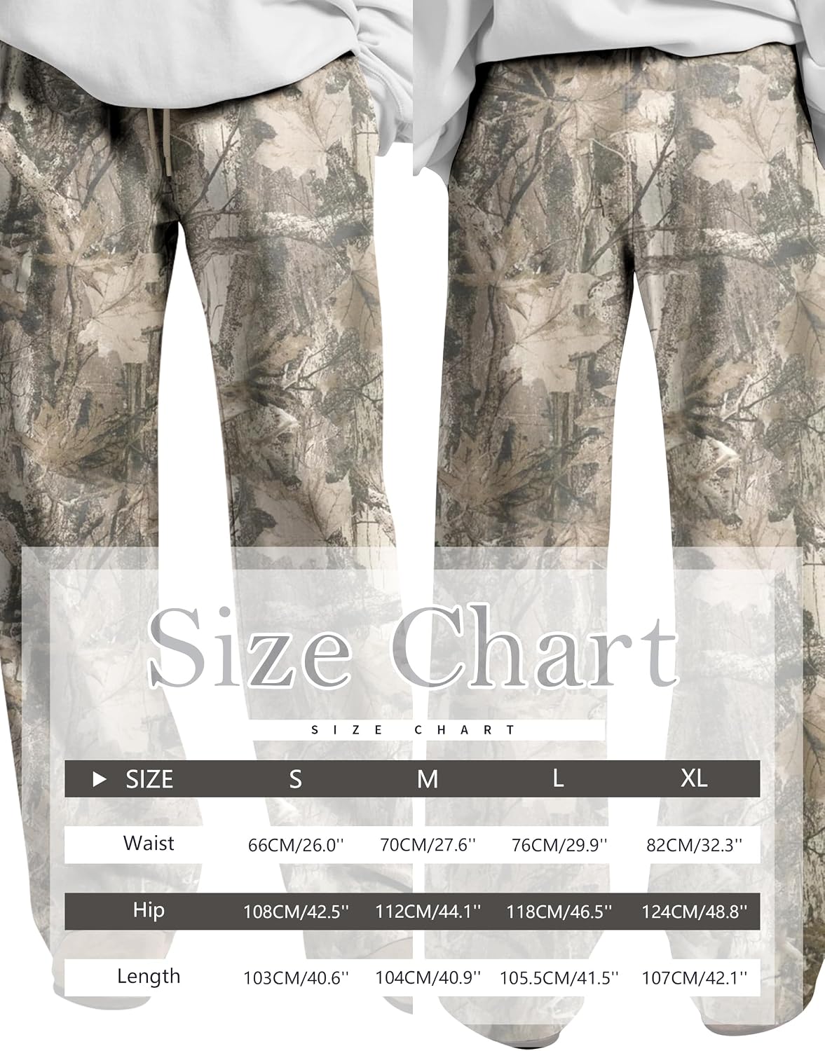 HOCANDY Women Wide Leg Camo Sweatpants Drawstring High Waisted Camouflage Sweat Pants Baggy Fleece Camo Pants with Pockets