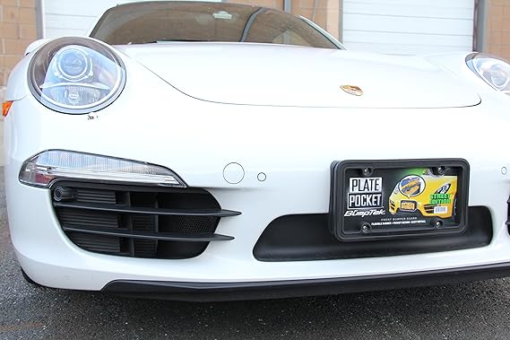 Plate Pocket by BumpTek - Flexible Rubber Front Bumper Guard, Front Bumper Protection, License Plate Frame. Cushions Parking Bumps! (Street Edition)