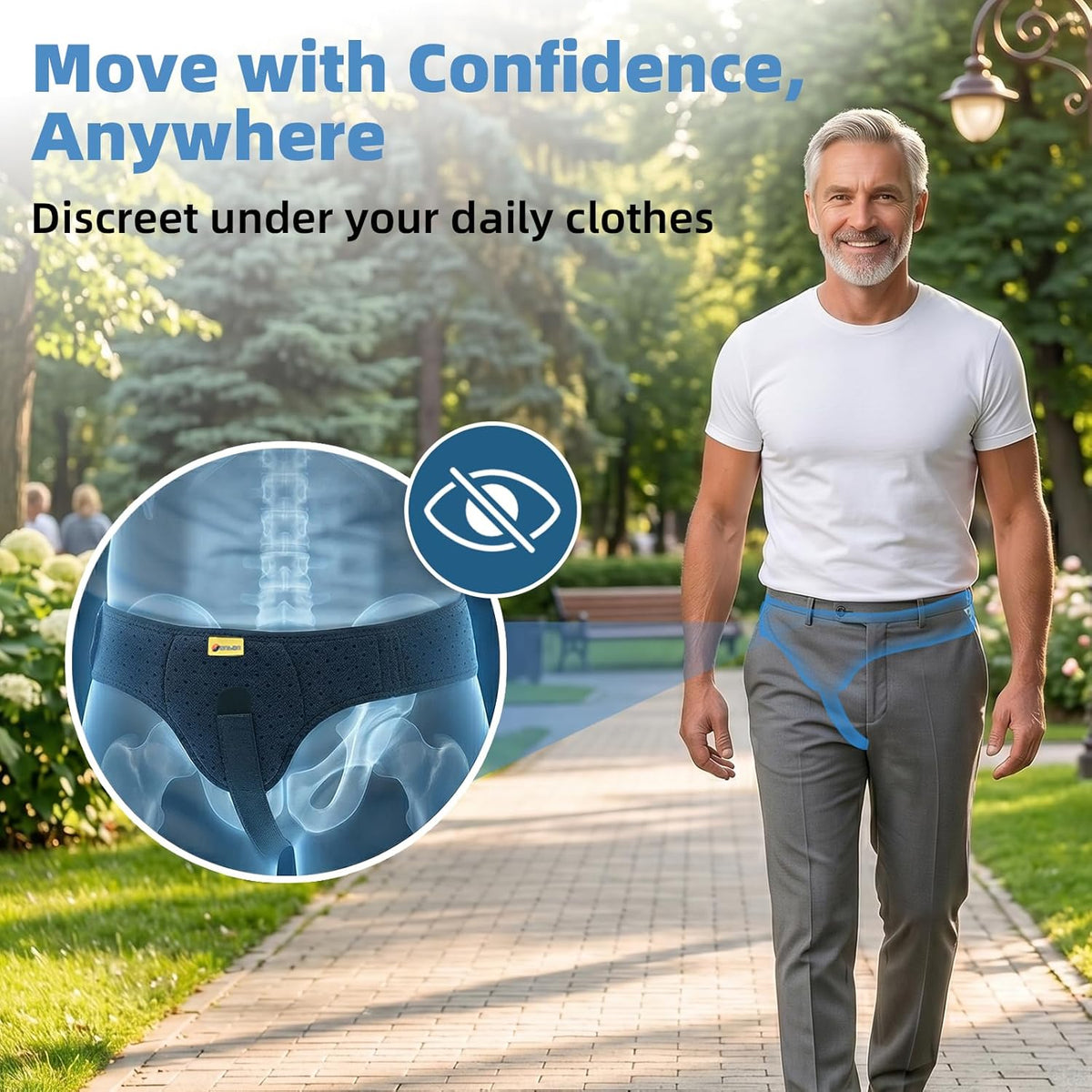 Tenbon Hernia Belt for Men and Women Hernia Support Truss for Inguinal Groin Left or Right Side Adjustable Waist Strap, Surgery Men’s Inguinal Brace for Pain Relief Recovery (Small)